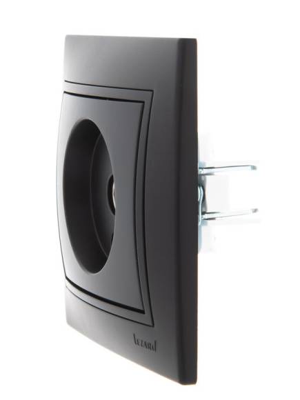 Розетка телевизионная проходная TV СП Mira черн. бархат LEZARD 701-4242-129 Розетка телевизионная проходная TV СП Mira черн. бархат LEZARD 701-4242-129