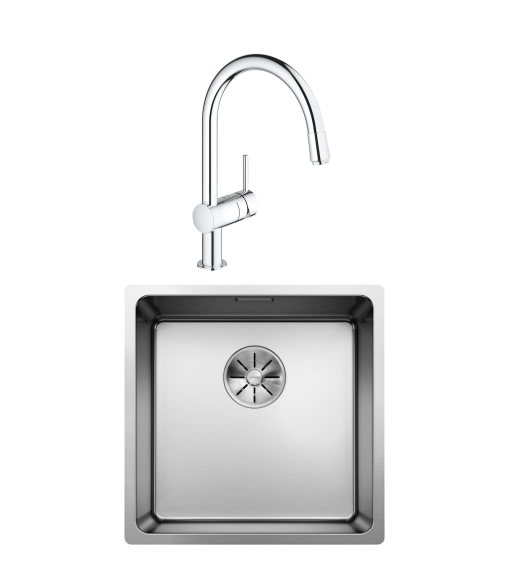 Комплект Мойка Blanco Andano 400-U + Смеситель Grohe Minta 3291800E хром