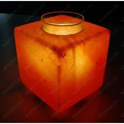 Соляная лампа КУБУС арома со стеклянной тарелочкой Wonder Life