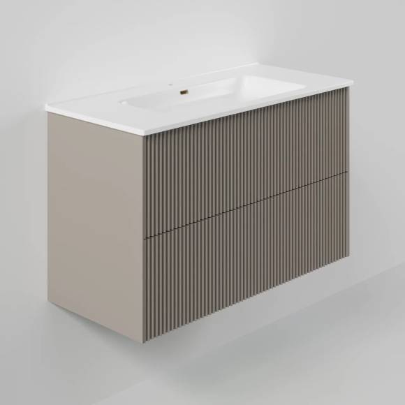 Тумба под раковину La Fenice TERRA Twin Cappuccino бежевая матовая 100 см
