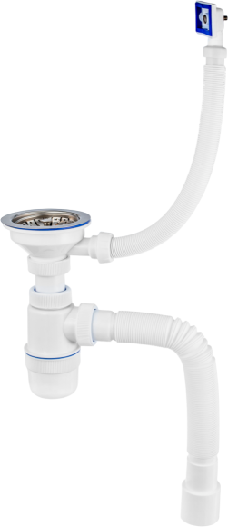 Сифон для мойки Virplast Элит 30987084 с прямоугольным переливом