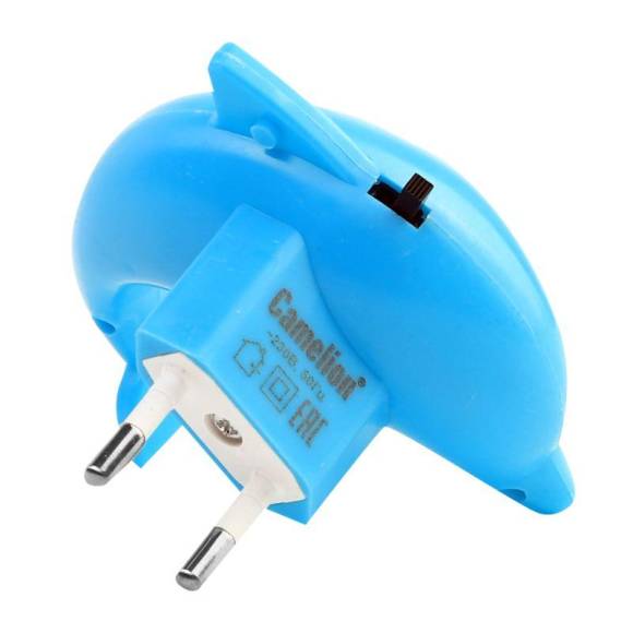 Светильник светодиодный NL-181 "Дельфин" 220В ночник с выкл. голуб. Camelion 12537 Светильник светодиодный NL-181 "Дельфин" 220В ночник с выкл. голуб. Camelion 12537