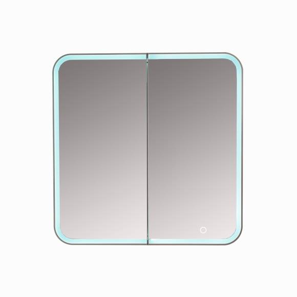 Зеркало-шкаф Alavann Cosmetic Light трюмо 80x80 с приближением, с подсветкой, глянцевый белый