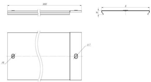 Крышка для лотка осн.50 L3000 сталь 0.6мм оцинк. EKF k5010 Крышка для лотка осн.50 L3000 сталь 0.6мм оцинк. EKF k5010