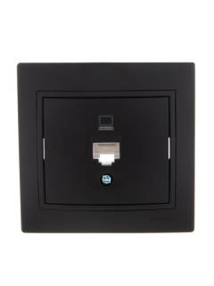 Розетка компьютерная 1-м СП Mira RJ45 черн. бархат LEZARD 701-4242-139 Розетка компьютерная 1-м СП Mira RJ45 черн. бархат LEZARD 701-4242-139