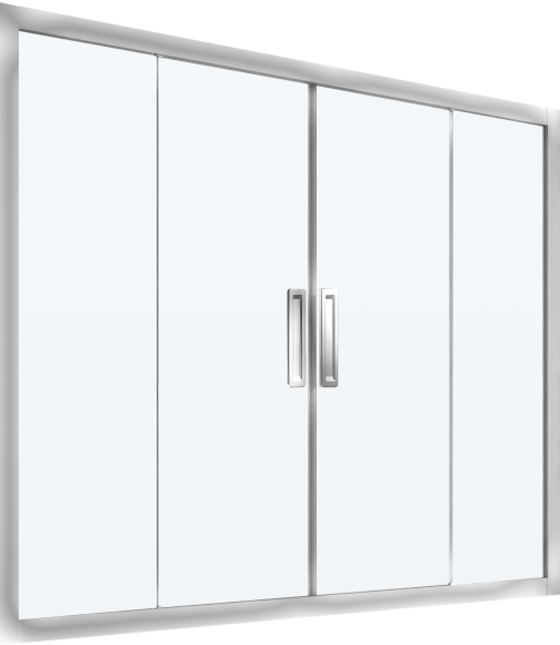 Шторка на ванну Kubele DE019 P4-CLN-CH, 180х150 см, профиль хром