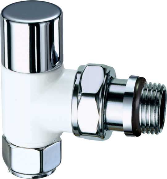 Запорный вентиль FAR LadyFAR FL 0137 12P 1/2" ВР, угловой, уплотнение epdm, серебро, белая эмаль