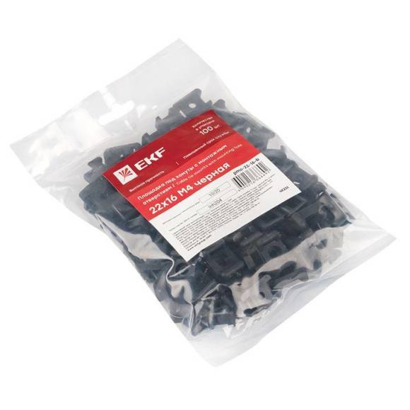 Площадка под хомуты (22х16) с монтажным отверстием М4 черн. (уп.100шт) PROxima EKF pmo-22-16-b Площадка под хомуты (22х16) с монтажным отверстием М4 черн. (уп.100шт) PROxima EKF pmo-22-16-b