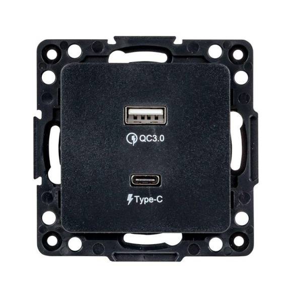Розетка USB 2-м Стокгольм тип A+C механизм черн. PROxima EKF EZR-2USB-type-C Розетка USB 2-м Стокгольм тип A+C механизм черн. PROxima EKF EZR-2USB-type-C