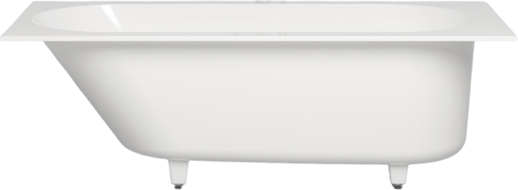 Ванна из искусственного камня Salini Ornella Kit S-Sense 170x75 см, встраиваемая, матовая белая, на ножках, со сливом-переливом, с донным клапаном