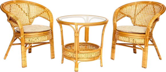 Комплект садовой мебели TetChair Pelangi (стол + 2 кресла), без подушек, ротанг, honey