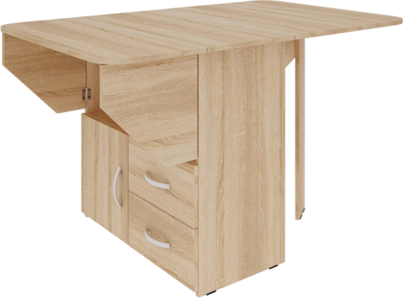 Стол-книжка Mebelson KM-0003 130х80, с дверкой и ящиками, дуб сонома