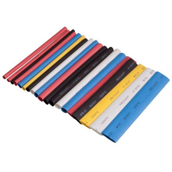 Набор трубок термоусадочных тонкостен. №2 (АВТО импорт) разноцвет. Rexant 29-0102 Набор трубок термоусадочных тонкостен. №2 (АВТО импорт) разноцвет. Rexant 29-0102