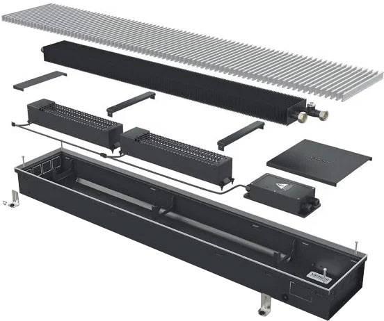 Конвектор отопления Varmann Qtherm 230х75х1750, анодированный алюминий