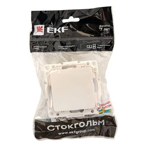 Выключатель 1-кл. Стокгольм 10А винтов. клеммы механизм бел. PROxima EKF EYV10-121-20 Выключатель 1-кл. Стокгольм 10А винтов. клеммы механизм бел. PROxima EKF EYV10-121-20