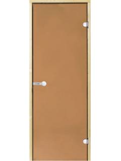 Дверь для сауны Harvia стеклянная 7/19 (коробка сосна бронза D71901М)