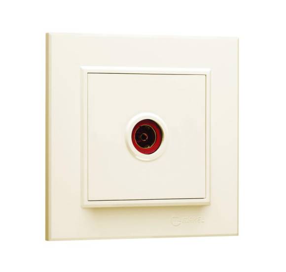 Розетка телевизионная проходная TV 1-м СП Karea IP20 6дБ крем. Makel 56010007