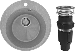 Комплект Мойка Practik PR-M 475-003 светло-серая + Измельчитель Bone Crusher BC 610-AS