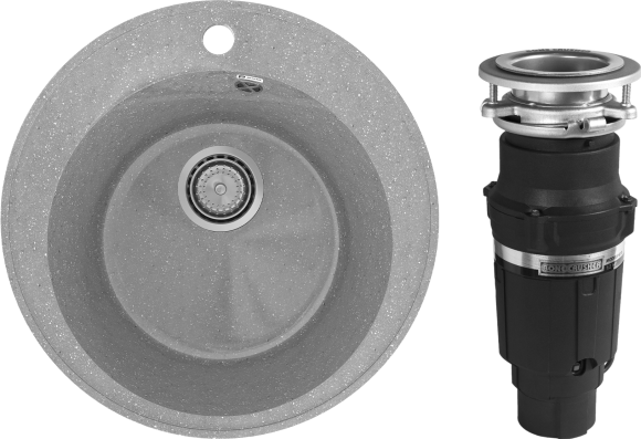 Комплект Мойка Practik PR-M 475-003 светло-серая + Измельчитель Bone Crusher BC 610-AS
