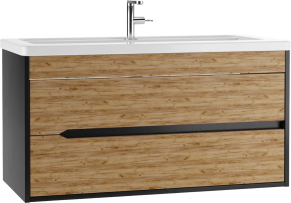 Тумба под раковину Домино Karat 100, антрацит, дуб вотан