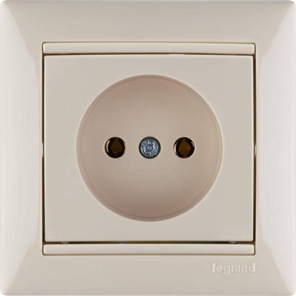 Розетка 1-м СП Valena 16А IP21 без заземл. на винтах механизм сл. кость Leg 774316
