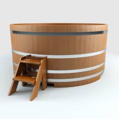 Купель круглая из лиственницы D=1.2 H=1.0 без покрытия традиционная