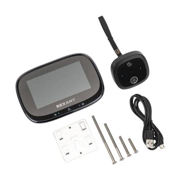 Видеоглазок дверной DV-115 с цветным LCD-дисплеем 4.3дюйм с функцией записи фото/видео по движ. встр. звонок ночн. реж. работы Rexant 45-1115 Видеоглазок дверной DV-115 с цветным LCD-дисплеем 4.3дюйм с функцией записи фото/видео по движ. встр. звонок ночн. реж. работы Rexant 45-1115