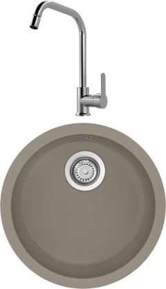 Комплект Мойка Longran Ultra ULS460 - 54 truffle + Смеситель MEGA City MG- ZRV104 хром