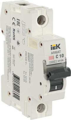 Выключатель автоматический модульный 1п C 10А M10N ARMAT IEK AR-M10N-1-C010 Выключатель автоматический модульный 1п C 10А M10N ARMAT IEK AR-M10N-1-C010