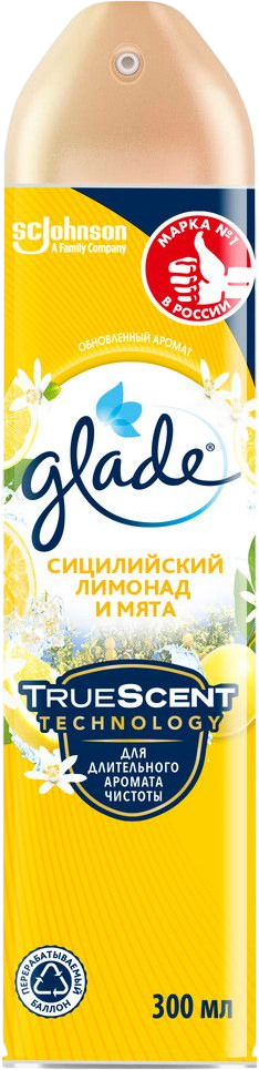 Освежитель воздуха Glade аэрозоль, сицилийский лимонад и мята Освежитель воздуха Glade аэрозоль, сицилийский лимонад и мята