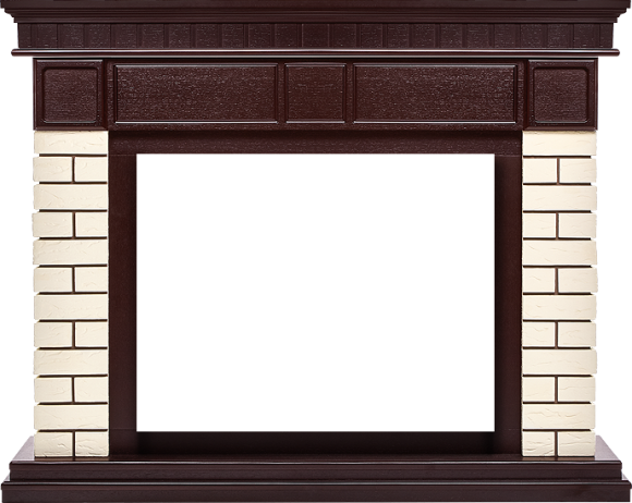 Портал Firelight Bricks 30 камень бежевый, шпон темный дуб
