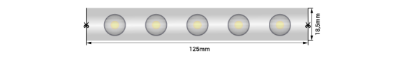 Лента светодиодная Wallwasher  2835, 48 LED/м, 18 Вт/м, 24В , IP67, Цвет: Холодный белый