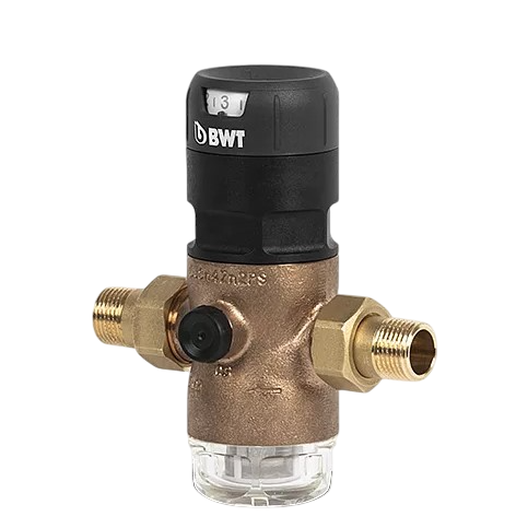Редуктор давления BWT D1 Red, 1/2" НР-НР, с визуализацией давления, без манометра, холодная вода