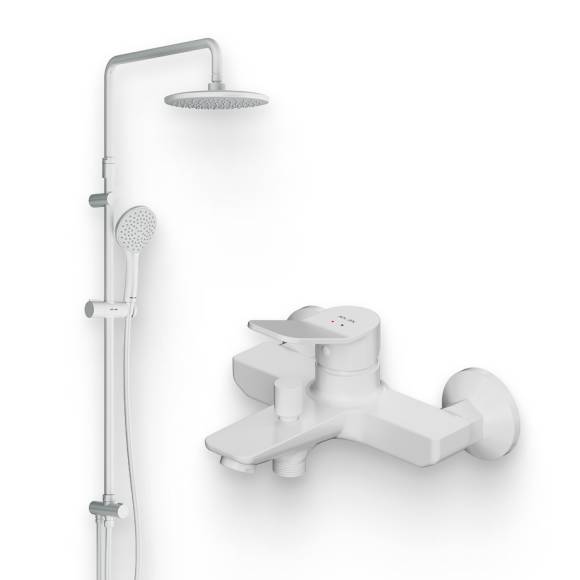 Душевой комплект Смеситель AM.PM X-Joy F85A10033 белый + Стойка Gem F0790033