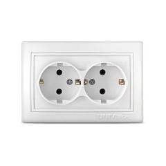Розетка 2-м СП Севиль 16А IP20 с заземл. бел. UNIVersal С0128 Розетка 2-м СП Севиль 16А IP20 с заземл. бел. UNIVersal С0128