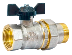 Шаровой кран TeRma NEOS 32024 3/4", вн-нар, с американкой, ручка бабочка Шаровой кран TeRma NEOS 32024 3/4", вн-нар, с американкой, ручка бабочка
