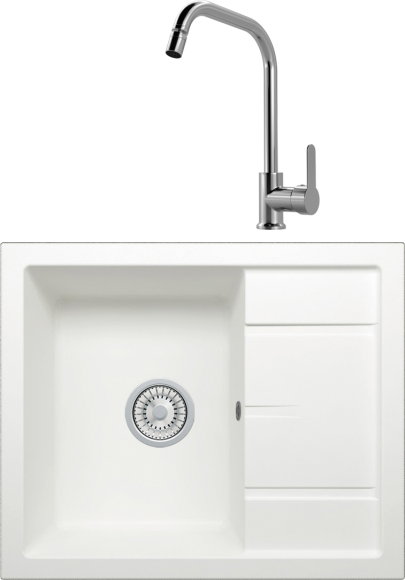 Комплект Мойка Tolero Classic R-107 туман + Смеситель MEGA City MG- ZRV104 хром