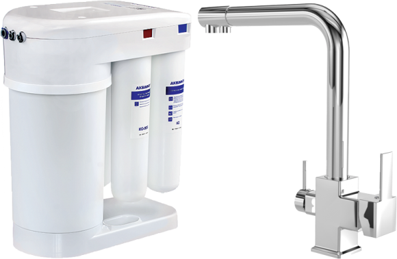Смеситель для кухни MEGA Life MG-TK06 + Аквафор DWM-101S Морион