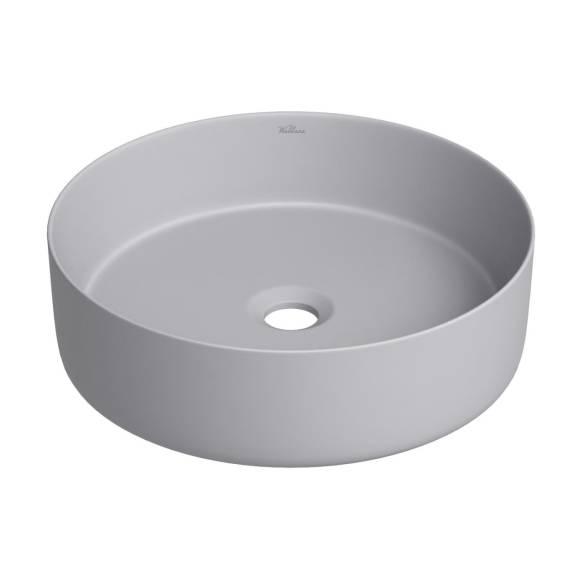 Накладная раковина для ванной комнаты Wellsee Coax 323512000: круглая раковина, ширина умывальника 40 см, цвет матовый серый