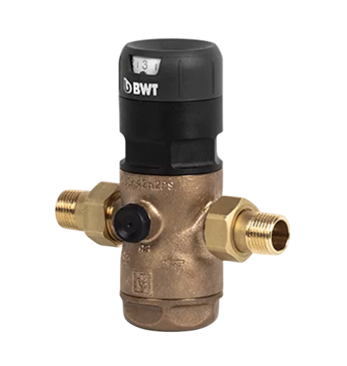 Редуктор давления BWT D1 Red, 3/4" НР-НР, с визуализацией давления, без манометра, горячая вода