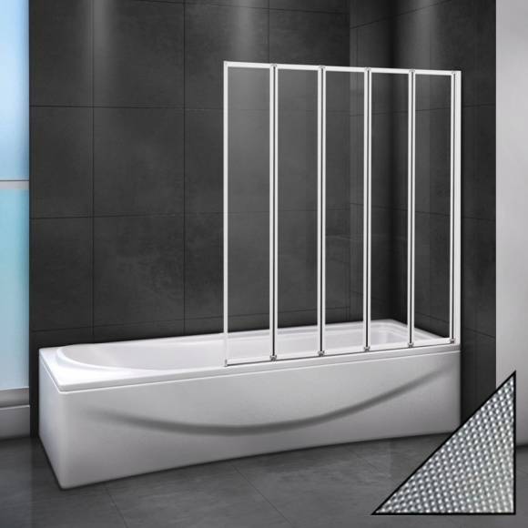 Шторка на ванну Cezares Relax V-5-120/140-P-Bi-R, стекло punto