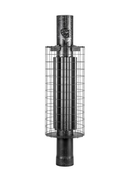 Дымоход - конвектор с сеткой для камней D115мм L 1м Черный цвет