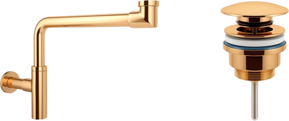 Комплект Wellsee Drainage System 182126003 с универсальным донным клапаном, золото