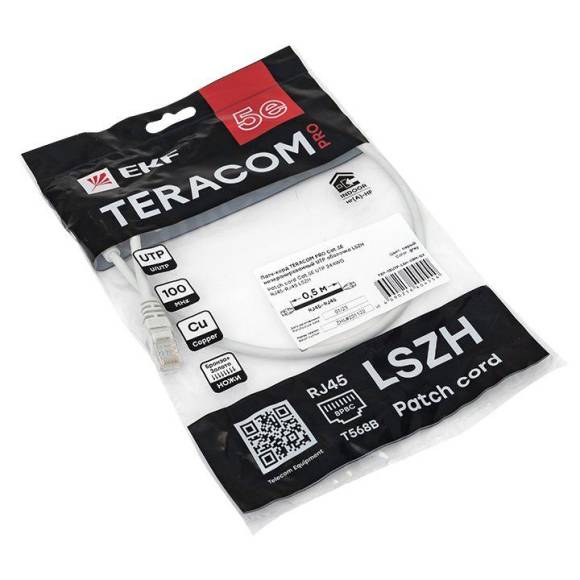 Патч-корд кат.5E UTP неэкранир. LSZH сер. 0.5м TERACOM PRO EKF TRP-5EUTP-LSH-05M-GY Патч-корд кат.5E UTP неэкранир. LSZH сер. 0.5м TERACOM PRO EKF TRP-5EUTP-LSH-05M-GY