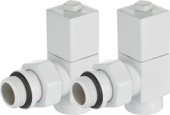 Комплект запорных вентилей Royal Thermo Cube 1/2" М30х1,5 угловые, белый Комплект запорных вентилей Royal Thermo Cube 1/2" М30х1,5 угловые, белый