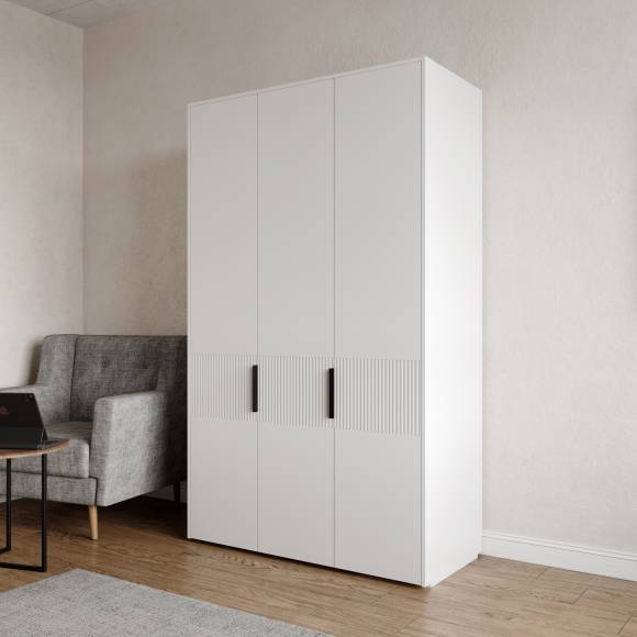 Шкаф для одежды DIWO Краснодар 120x200x55 см, треxдверный, белый, ручка черная