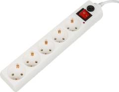 Удлинитель с сетевым фильтром 5х1.8м с заземл. 10А IP20 500SH-1.8-W 2.2кВт CCA бел. BURO 992284 Удлинитель с сетевым фильтром 5х1.8м с заземл. 10А IP20 500SH-1.8-W 2.2кВт CCA бел. BURO 992284