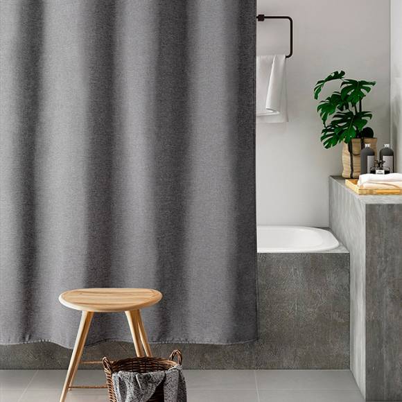 Штора для ванной Carnation Home Fashions Linen Grey LIN240GR 200х240 см, серая
