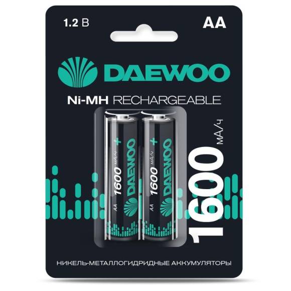 Аккумулятор AA/HR6 1.2В NI-MH 1600мА.ч BL-2 (уп.2шт) DAEWOO 5043206 Аккумулятор AA/HR6 1.2В NI-MH 1600мА.ч BL-2 (уп.2шт) DAEWOO 5043206