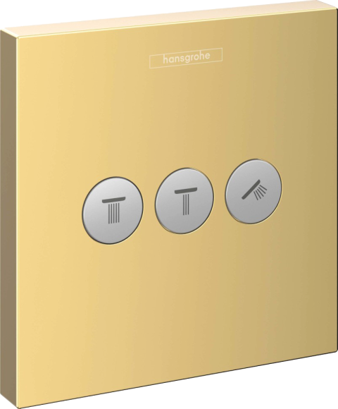 Переключатель потоков Hansgrohe ShowerSelect 15764990 на три потребителя, полированное золото Переключатель потоков Hansgrohe ShowerSelect 15764990 на три потребителя, полированное золото